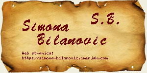 Simona Bilanović vizit kartica